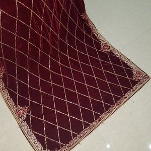 Pure Pakistani Embroidered Velvet shawl